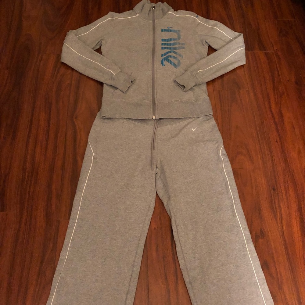 Nike 2 piece grey track jacket and sweatpants